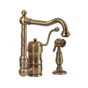 Sink mixer with movable spout and with shut-off shower Queen Nostalgia