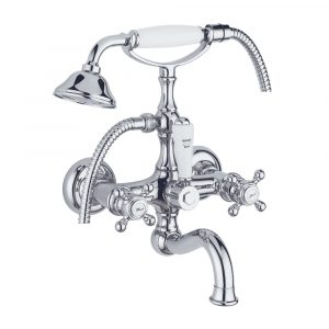 Exposed bathtube mixer with flexible 150 cm and duplex shower