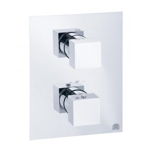 Built-in 2-way thermostatic shower mixer with diverter