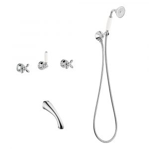 Concealed bathtube set with shower and spout