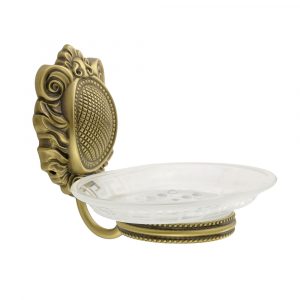 Soap dish, frosted glass with decor