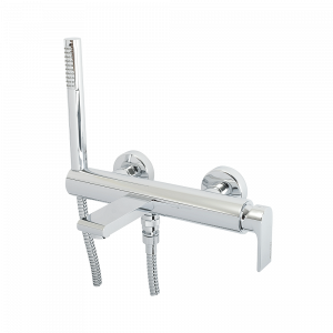 Gruppo vasca esterno con flessibile cm 150 e doccia duplex