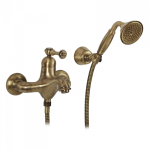 Exposed bathtube mixer with flexible 150 cm and duplex shower