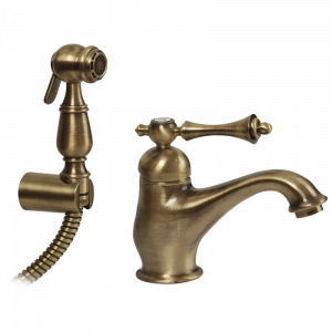 Washbasin mixer with shut-off handshower