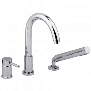 Bathtube set with diverter with pull-out shower