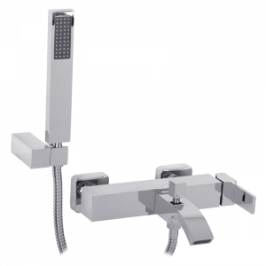 Exposed bathtube mixer with flexible 150 cm and duplex shower