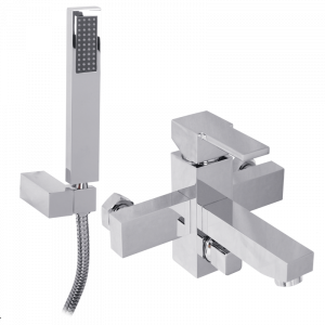 Exposed bathtube mixer with flexible 150 cm and duplex shower