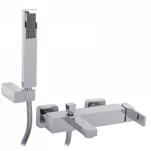 Exposed bathtube mixer with flexible 150 cm and duplex shower