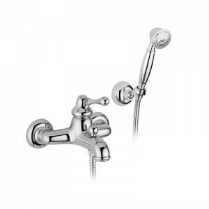 Gruppo vasca esterno con flessibile cm 150 e doccia duplex
