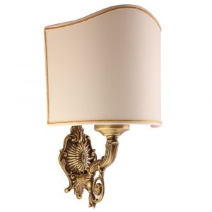 Wall lamp with textile abat-jour