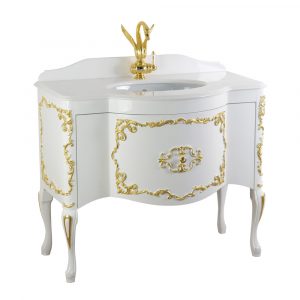 Marble top, washbasin furniture, L100 cm, Amelia