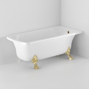 Vasca da bagno Olivia Ang, 2 zampe Leone, angolare