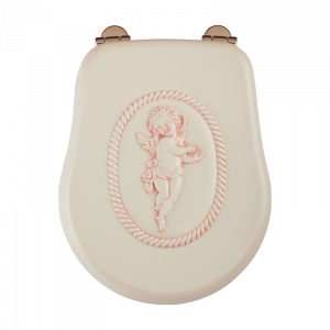 Copriwater Decape Rosa, con decoro Angel