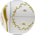 Bianco Opaco / decoration Foglia Oro