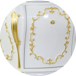 Laccato Bianco / decoration Foglia Oro
