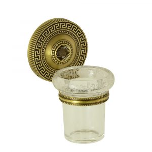 Tumbler holder, frosted glass with decor, Monte Carlo