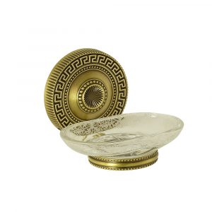 Soap dish, frosted glass with decor, Monte Carlo