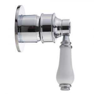 Flush-mounted mixer, Hermitage Mini, handle: white ceramic
