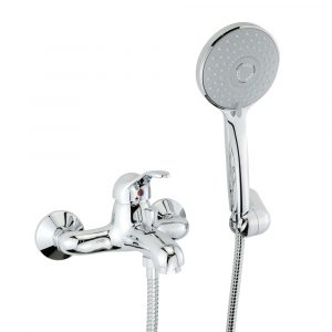 Exposed bath mixer with flexible 150 см and duplex shower, Grazia
