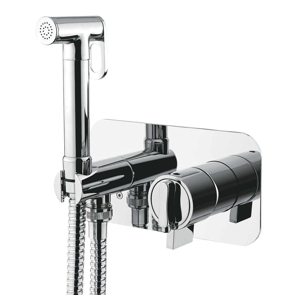 Mixer da incasso con doccia igienica, termostatica