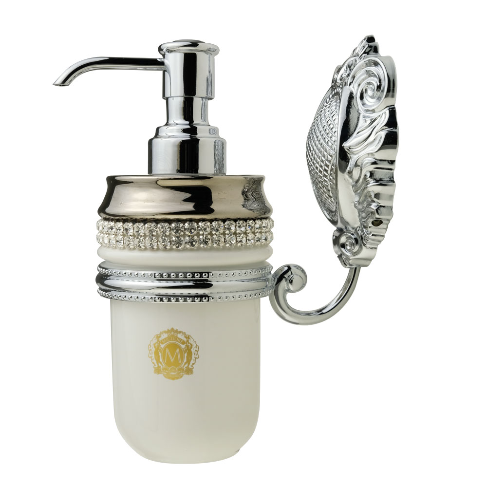 Dispenser, ceramica, Colore Bianco, platino, swarovski, cromo, Cleopatra