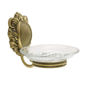 Soap dish, frosted, glass
