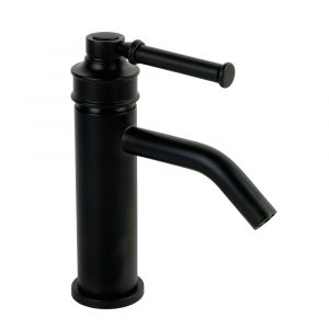 Sink faucet, Ermitage Mini, Matt black, handle: brass