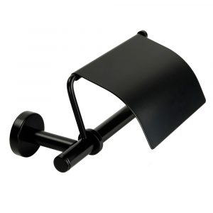 FORTIS, Roll holder with lid, matt black