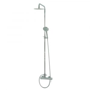 FORTIS/FORTIS Gold. External bath mixer with spout complete of rigid riser and big shower