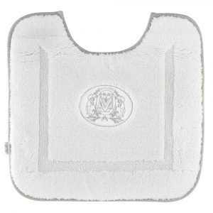 Коврик для WC 60х60 см., вышивка логотип MIGLIORE, белый, окантовка серебро