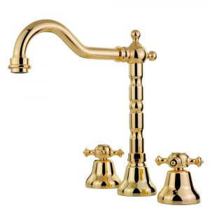 3-hole sink faucet, click-clack included, “snake”