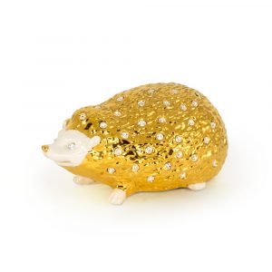 GIARDINO Hedgehog figurine 19x12xH9 cm, ceramics, color and decor gold, Crystal