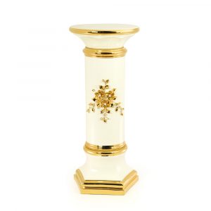 EMOZIONI Колонна напольная Н86 см, керамика, цвет белый, декор золото, Crystal