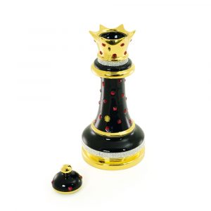EMOZIONI Queen chess D21xH49 cm, ceramic, color black, decor gold, Crystal