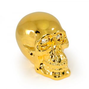 PISTOLETTO Skull 24x15x18 cm, ceramic, gold color, Crystal
