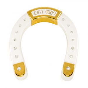 EMOZIONI Souvenir horseshoe 20KHN23CM, ceramics, color and decor gold, Crystal