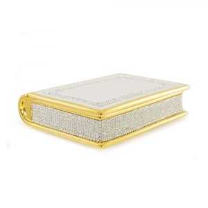 DUBAI Шкатулка книга 24,5х20,5хH.7 см., керамика, цвет белый, декор золото, Crystal