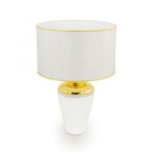 DUBAI Лампа настольная H.56 см., керамика, цвет белый, декор золото, Crystal