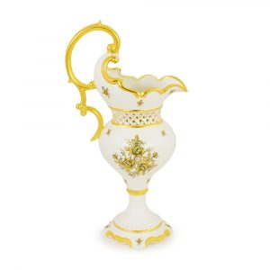 FIORI GOLD Jug H58 cm, ceramic, color white, decor gold