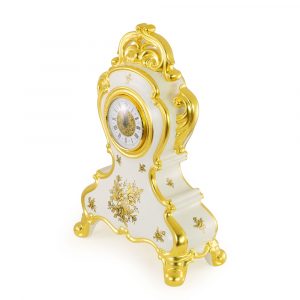 FIORI GOLD Часы настольные L30хP15хН45 см, керамика, цвет белый, декор золото