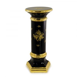 FIORI GOLD Floor column H86 cm, ceramic, color black, decor gold