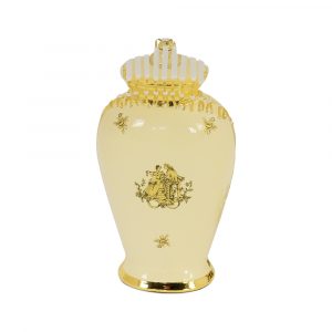 AMANTE CREMA Table lamp (without lampshade) 34x28xH.51 cm., ceramic, cream color, decor gold