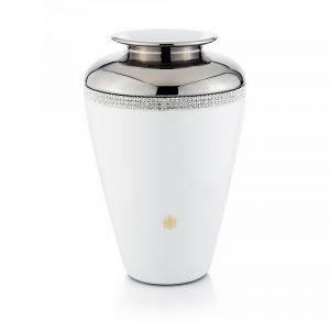 DUBAI Vase  D20хН30 cm, ceramic, color white, decor platinum, Crystal