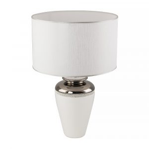 DUBAI Лампа настольная H.56 см., керамика, цвет белый, декор платина, Crystal