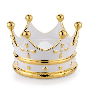 CHRISTMAS Сувенир корона короля d-18хН12 см, керамика, цвет белый, декор золото