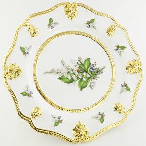 PRIMAVERA Plate with decor diam.31 cm, ceramic, color white, decor gold