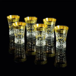 IMPERIA Bicchiere da 280 ml, set da 6 pezzi, cristallo / decorazione oro 24K