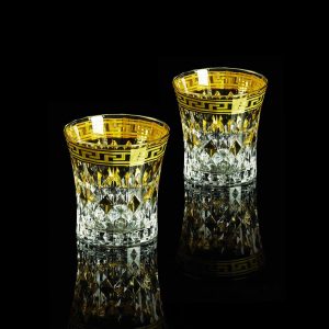 IMPERIA Bicchiere da 270 ml, set da 2 pezzi, cristallo / decorazione oro 24K