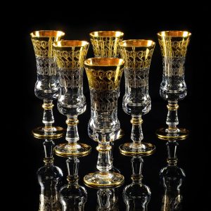 CREMONA Bicchiere di champagne 200ml, set di 6 pezzi, cristallo / decor oro 24K