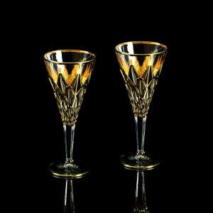 GOLDEN DREAM Bicchiere da vino / acqua da 300 ml, set da 2 pezzi, cristallo / oro 24 carati